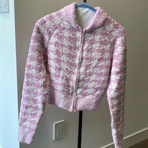 Skims, set, Cozy, Petal Houndstooth, XXS/XS full zip jacket/drawstring pant -NEW